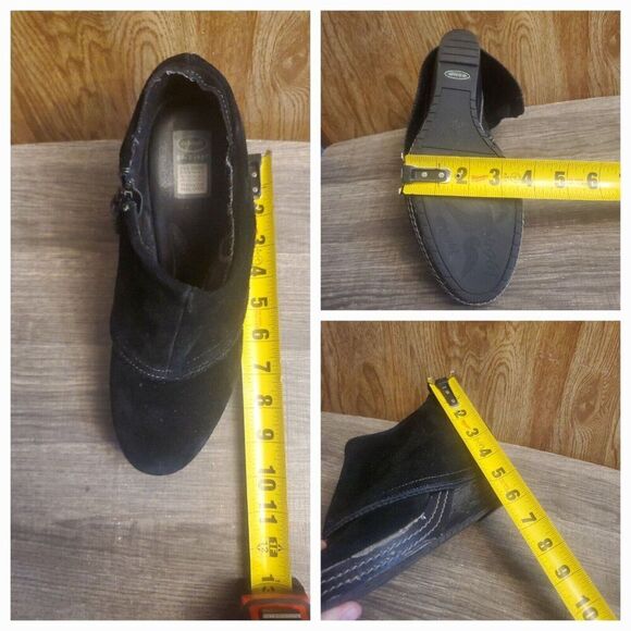 Dr Scholls Cuffed Ankle Boots Wedge Zipper Womens Size 10 - Picture 12 of 12